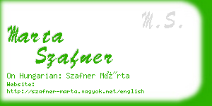 marta szafner business card